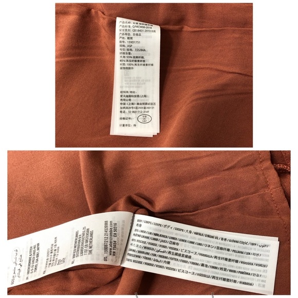 Abercrombie & Fitch Linen Button Down Lined Long Sleeve Rusty Shirt Dress XSP - Picture 8 of 16